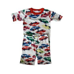 HANNA ANDERSSON Race Cars Short John Pajama Set Size 10 140 Kid Cotton Orange